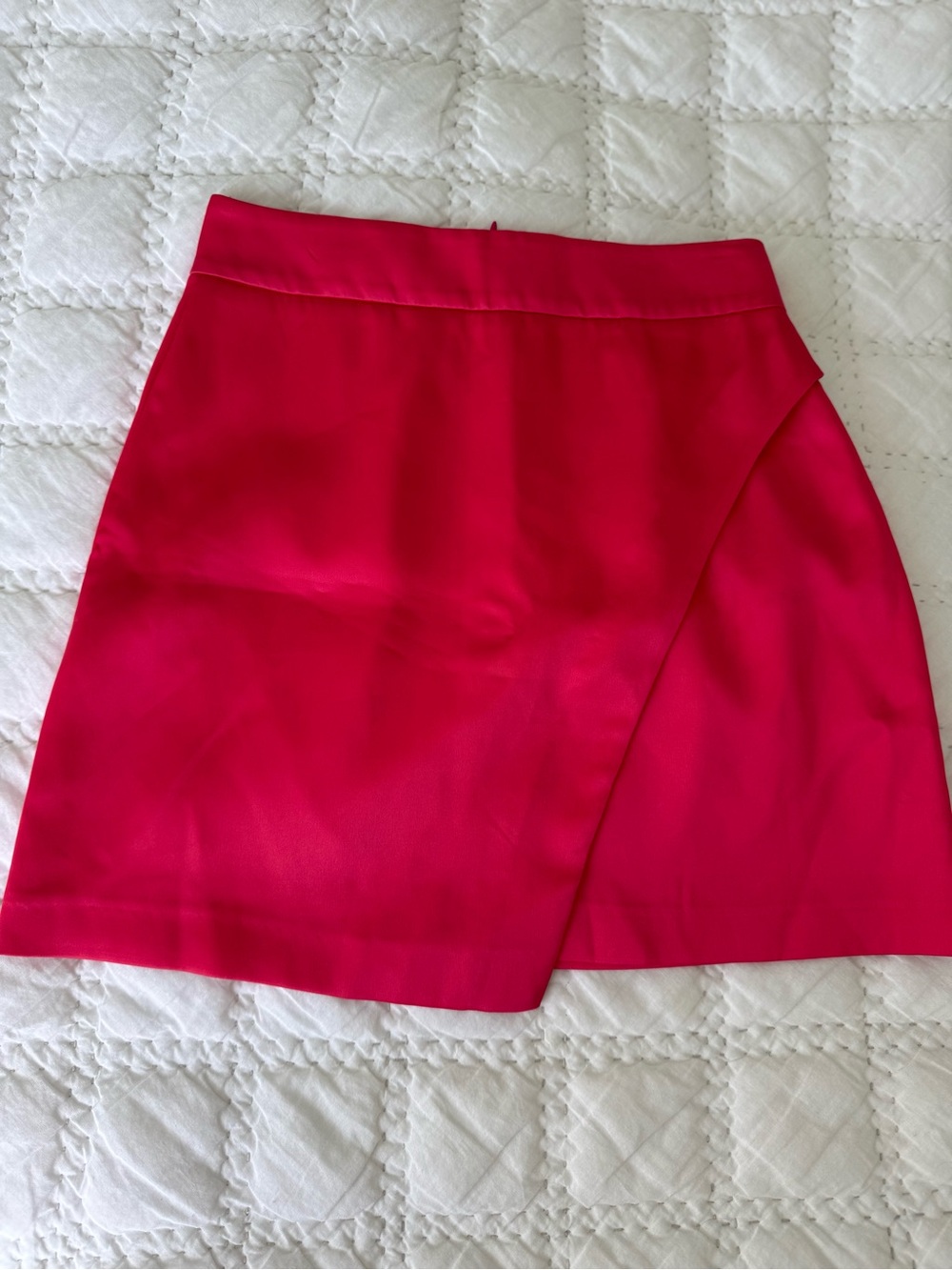 Zara Hot Pink Wrap-Front Mini Skirt